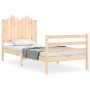 Bed frame with solid wood headboard by , Beds and slatted bases - Ref: Foro24-3194146, Price: 95,99 €, Discount: %