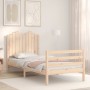 Bed frame with solid wood headboard by , Beds and slatted bases - Ref: Foro24-3194146, Price: 95,99 €, Discount: %