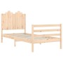 Bed frame with solid wood headboard by , Beds and slatted bases - Ref: Foro24-3194146, Price: 95,99 €, Discount: %