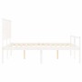 Cama matrimonio personas mayores cabecero madera maciza blanco de , Camas y somieres - Ref: Foro24-3195487, Precio: 195,87 €,...