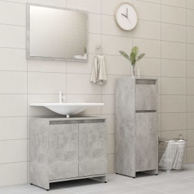 3-piece bathroom furniture set in gray concrete engineered wood by , Bathroom furniture - Ref: Foro24-3056929, Price: 124,42 ...