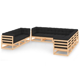 10-piece garden furniture set with solid pine wood cushions by , Garden sets - Ref: Foro24-3083836, Price: 922,99 €, Discount: %