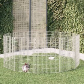 Animal enclosure with 12 galvanized iron panels measuring 54x80 cm. by , Cages and habitats for small animals - Ref: Foro24-1...