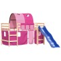 High bed for children with pink pine wood tunnel 90x200 cm by , Beds and slatted bases - Ref: Foro24-3207047, Price: 291,26 €...