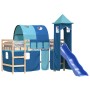 Cama alta para niños con torre madera pino azul 80x200 cm de , Camas y somieres - Ref: Foro24-3207091, Precio: 255,50 €, Desc...