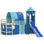 Cama alta para niños con torre madera pino azul 80x200 cm de , Camas y somieres - Ref: Foro24-3207091, Precio: 255,50 €, Desc...