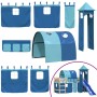 Cama alta para niños con torre madera pino azul 80x200 cm de , Camas y somieres - Ref: Foro24-3207091, Precio: 272,02 €, Desc...