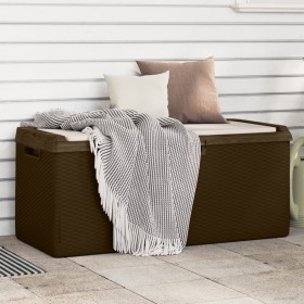 Garden storage box with brown PP seat cushion 350 L by , Outdoor storage boxes - Ref: Foro24-364214, Price: 164,78 €, Discoun...