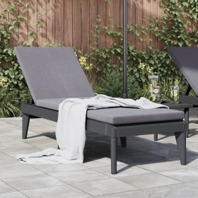 Sun lounger with anthracite grey PP cushion 186x60x29 cm by , Loungers - Ref: Foro24-364223, Price: 133,99 €, Discount: %