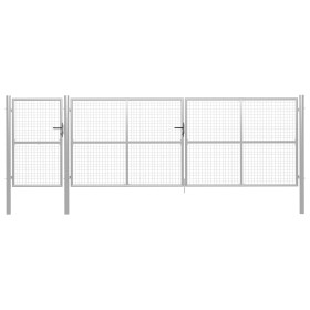 Silver steel garden gate 500x150 cm by vidaXL, garden gates - Ref: Foro24-144355, Price: 871,99 €, Discount: %