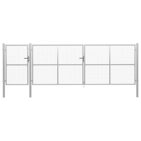 Silver steel garden gate 500x150 cm by vidaXL, garden gates - Ref: Foro24-144355, Price: 871,99 €, Discount: %