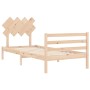 Bed frame with solid wood headboard by , Beds and slatted bases - Ref: Foro24-3195251, Price: 85,38 €, Discount: %