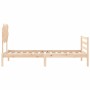 Bed frame with solid wood headboard by , Beds and slatted bases - Ref: Foro24-3195251, Price: 85,38 €, Discount: %