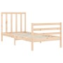 Estructura de cama con cabecero madera maciza de , Camas y somieres - Ref: Foro24-3193756, Precio: 89,87 €, Descuento: %