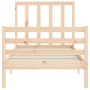 Estructura de cama con cabecero madera maciza de , Camas y somieres - Ref: Foro24-3193756, Precio: 89,87 €, Descuento: %