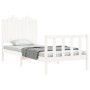 White solid wood bed frame with headboard 90x190 cm by , Beds and slatted bases - Ref: Foro24-3192262, Price: 112,81 €, Disco...