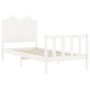 White solid wood bed frame with headboard 90x190 cm by , Beds and slatted bases - Ref: Foro24-3192262, Price: 112,81 €, Disco...