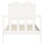 White solid wood bed frame with headboard 90x190 cm by , Beds and slatted bases - Ref: Foro24-3192262, Price: 112,81 €, Disco...