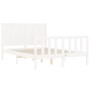 White solid wood bed frame with headboard 140x200 cm by , Beds and slatted bases - Ref: Foro24-3192622, Price: 176,01 €, Disc...