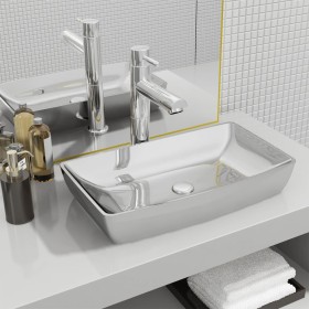 Washbasin 71x38x13.5 cm silver ceramic by vidaXL, Sinks - Ref: Foro24-143479, Price: 113,39 €, Discount: %