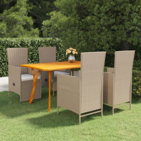 Juego de comedor para jardín 5 piezas beige de , Conjuntos de jardín - Ref: Foro24-3072145, Precio: 685,32 €, Descuento: %