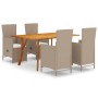 Juego de comedor para jardín 5 piezas beige de , Conjuntos de jardín - Ref: Foro24-3072145, Precio: 685,32 €, Descuento: %