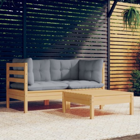 3-piece garden furniture set with pine wood cushions by , Garden sets - Ref: Foro24-3096015, Price: 232,90 €, Discount: %