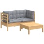 3-piece garden furniture set with pine wood cushions by , Garden sets - Ref: Foro24-3096015, Price: 232,90 €, Discount: %