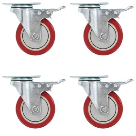 Swivel wheels with double brakes 4 units 100 mm by vidaXL, Material handling - Ref: Foro24-143472, Price: 29,99 €, Discount: %