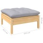 4-piece garden furniture set with gray pine wood cushions by , Garden sets - Ref: Foro24-3096081, Price: 308,99 €, Discount: %