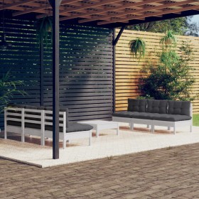 Garden furniture 7 pieces with anthracite pine wood cushions by , Garden sets - Ref: Foro24-3096095, Price: 615,88 €, Discoun...