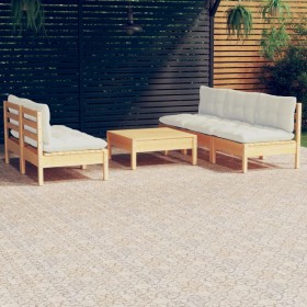 Gartenmöbel 6 Stück Kissen aus cremefarbenem Kiefernholz von , Gartensets - Ref: Foro24-3096088, Preis: 431,23 €, Rabatt: %