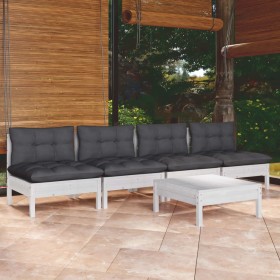 Garden furniture 5 pieces with anthracite pine wood cushions by , Garden sets - Ref: Foro24-3096131, Price: 410,82 €, Discoun...