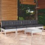 Muebles de jardín 5 pzas con cojines antracita madera de pino de , Conjuntos de jardín - Ref: Foro24-3096131, Precio: 413,99 ...