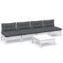 Garden furniture 5 pieces with anthracite pine wood cushions by , Garden sets - Ref: Foro24-3096131, Price: 410,82 €, Discoun...