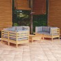 Garden furniture set 7 pieces and cushions solid pine wood by , Garden sets - Ref: Foro24-3096249, Price: 547,69 €, Discount: %