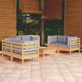 Garden furniture set 7 pieces and cushions solid pine wood by , Garden sets - Ref: Foro24-3096249, Price: 547,26 €, Discount: %