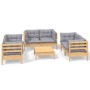 Garden furniture set 7 pieces and cushions solid pine wood by , Garden sets - Ref: Foro24-3096249, Price: 547,69 €, Discount: %