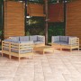 Garden furniture set 8 pieces and cushions solid pine wood by , Garden sets - Ref: Foro24-3096261, Price: 680,04 €, Discount: %