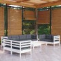 Garden furniture 9 pieces with solid pine wood cushions by , Garden sets - Ref: Foro24-3096275, Price: 839,09 €, Discount: %