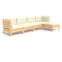 Garden furniture 5 pieces cream pine wood cushions by , Garden sets - Ref: Foro24-3096358, Price: 361,37 €, Discount: %