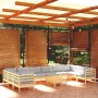 Juego de muebles de jardín 11 pzas y cojines madera pino gris de , Conjuntos de jardín - Ref: Foro24-3097336, Precio: 870,35 ...