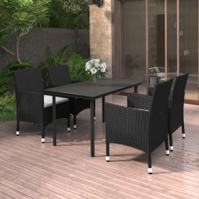 Garten-Essgruppe 5-teilig und Kissen aus synthetischem Rattan und Glas von , Gartensets - Ref: Foro24-3099681, Preis: 310,99 ...