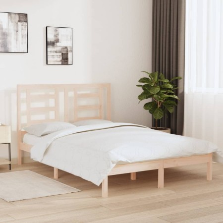 Solid pine wood bed frame 140x190 cm by , Beds and slatted bases - Ref: Foro24-3104328, Price: 109,13 €, Discount: %