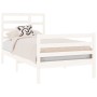 White single solid wood bed frame 75x190 cm by , Beds and slatted bases - Ref: Foro24-3105821, Price: 105,98 €, Discount: %