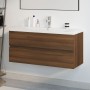 Mueble de baño con lavabo madera contrachapada marrón roble de , Tocadores de baño - Ref: Foro24-3152890, Precio: 340,03 €, D...