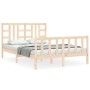 Bed frame with solid wood headboard 140x200 cm by , Beds and slatted bases - Ref: Foro24-3191971, Price: 119,55 €, Discount: %