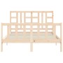 Bed frame with solid wood headboard 140x200 cm by , Beds and slatted bases - Ref: Foro24-3191971, Price: 119,55 €, Discount: %