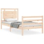 Bed frame with solid wood headboard by , Beds and slatted bases - Ref: Foro24-3194016, Price: 93,67 €, Discount: %