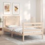 Bed frame with solid wood headboard by , Beds and slatted bases - Ref: Foro24-3194016, Price: 93,67 €, Discount: %